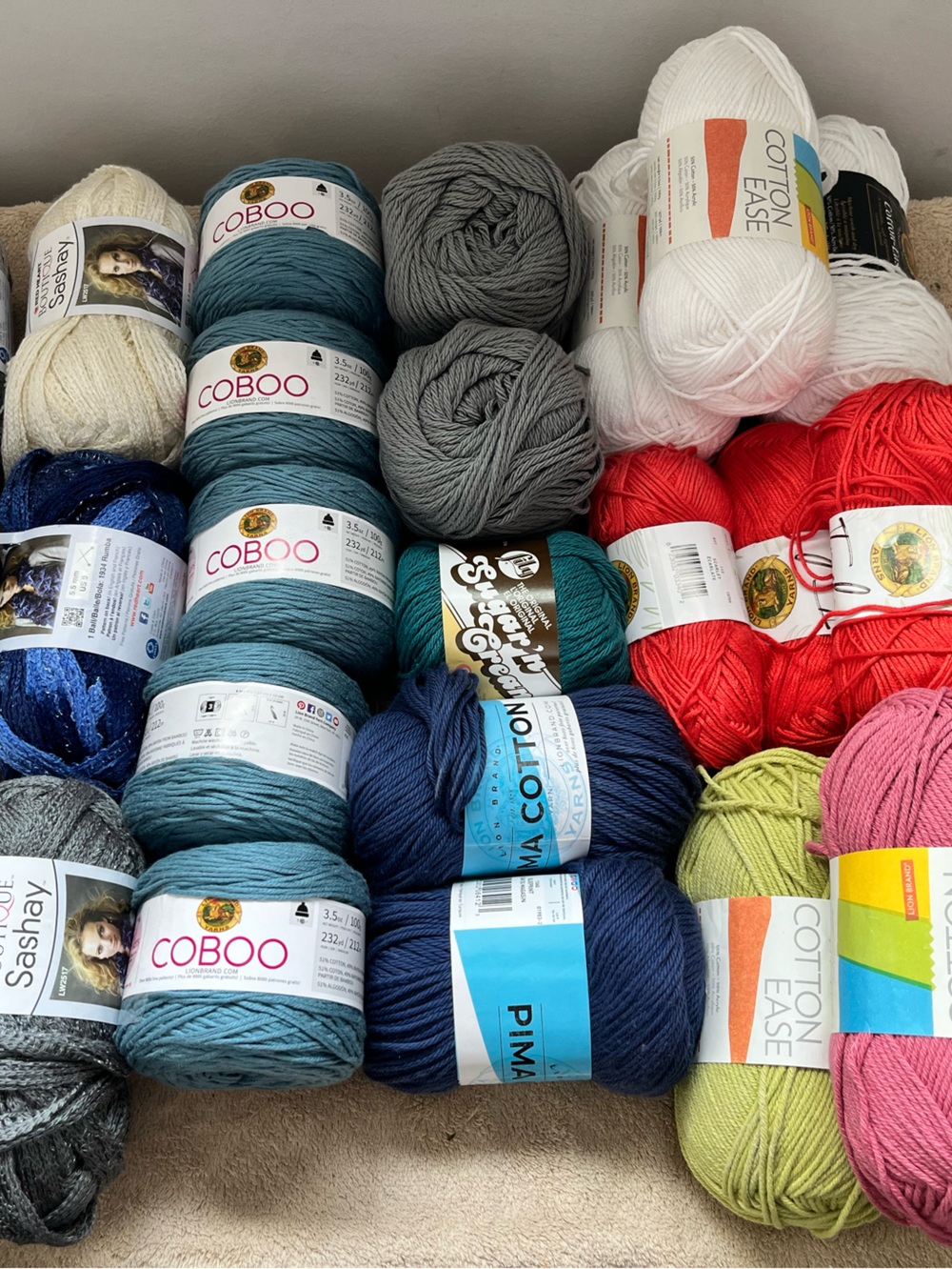 Yarn Bundle Mixed Cotton & Specialty Yarn Assortment - Multiple Colors